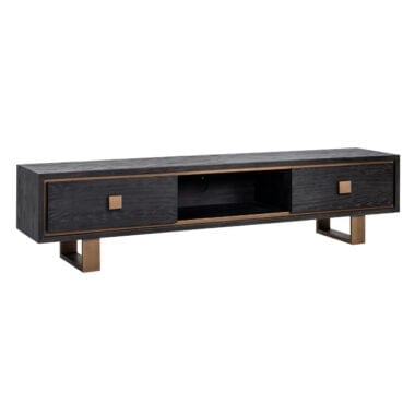 - Buffet TV Hunter 2-tiroirs (Noir rustique)