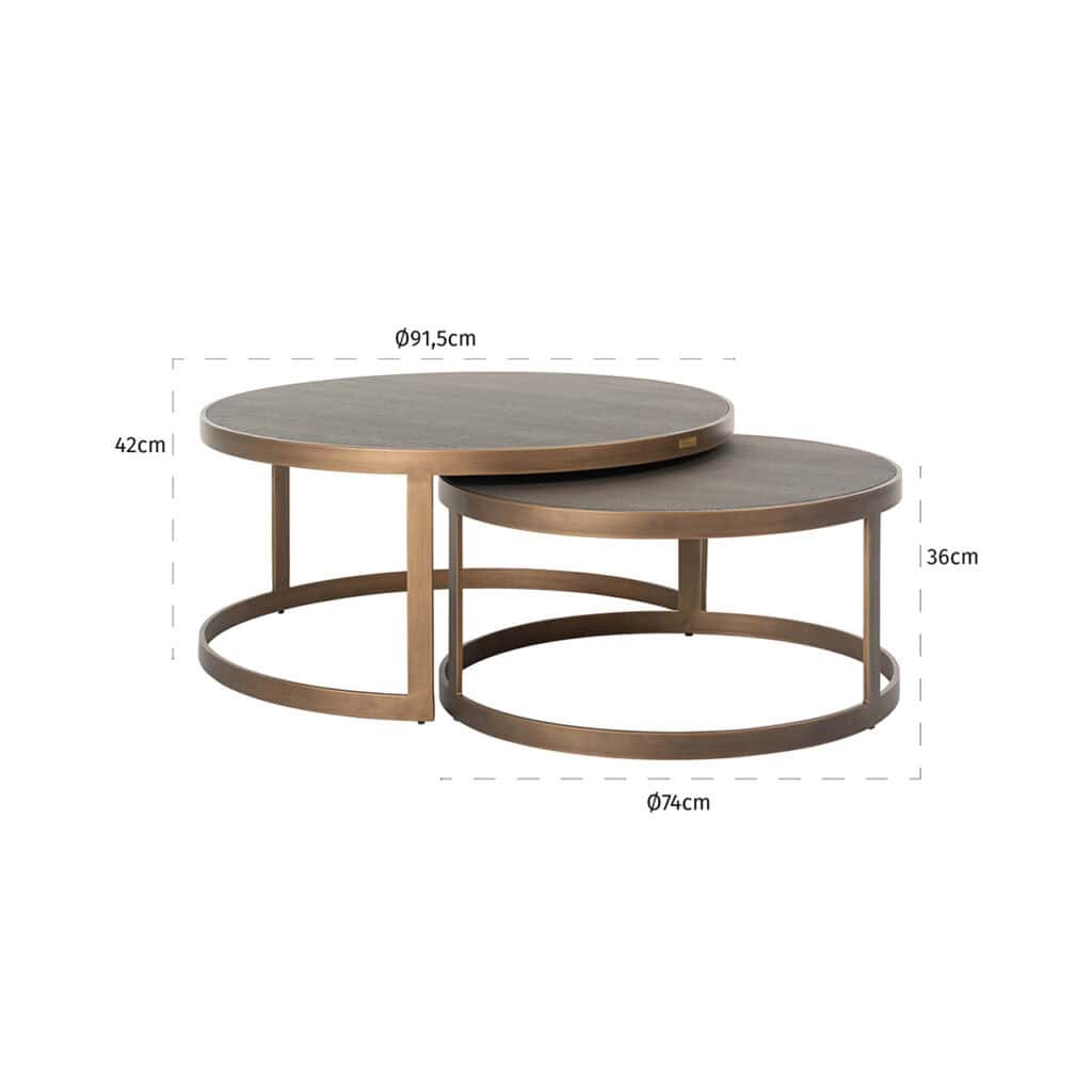 Table de salon Bloomville set de 2 - (Or)