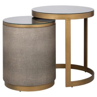 Bloomville - Beistelltisch mit Glas 2er Set (Gold)
