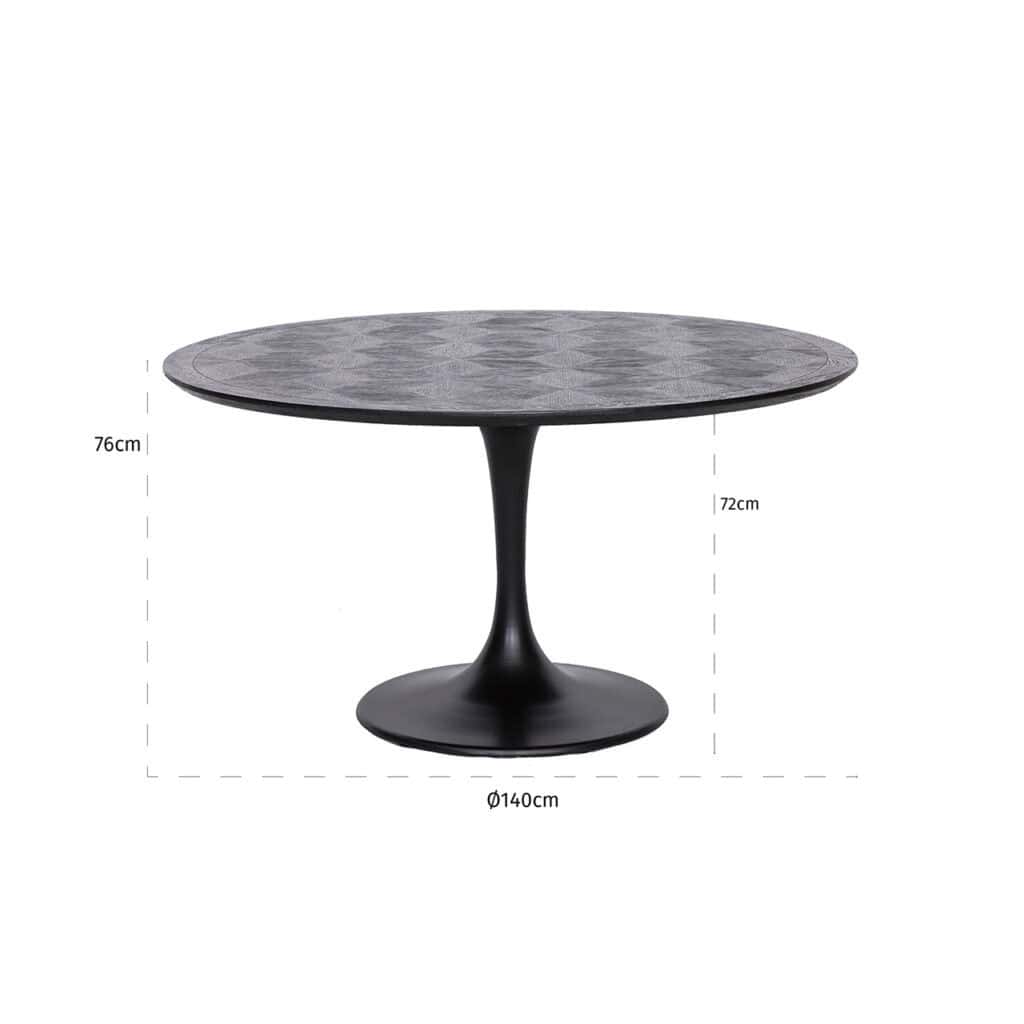 - Table à dîner Blax 140Ø (Noir)