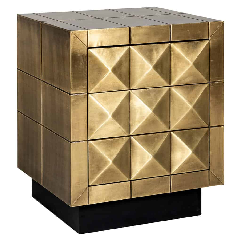 - Nachtkast Collada 3-laden (Brushed Gold)