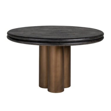 - Esstisch Macaron 130Ø (Schwarz rustikal)
