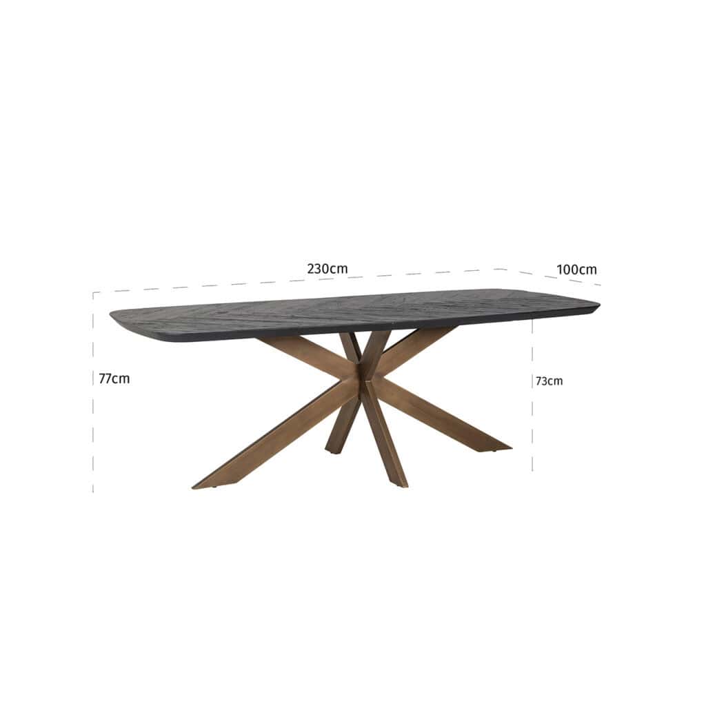 - Eettafel Hayley 280 (Dark coffee)