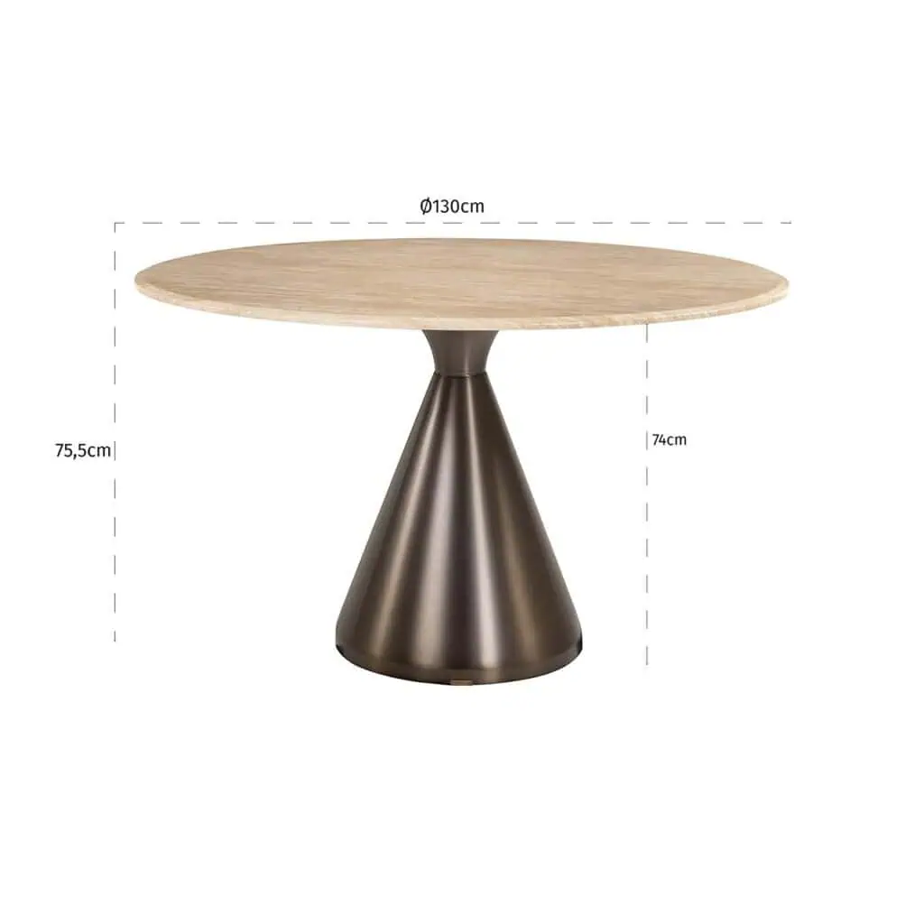 - Eettafel Montgommery 130Ø (Beige)