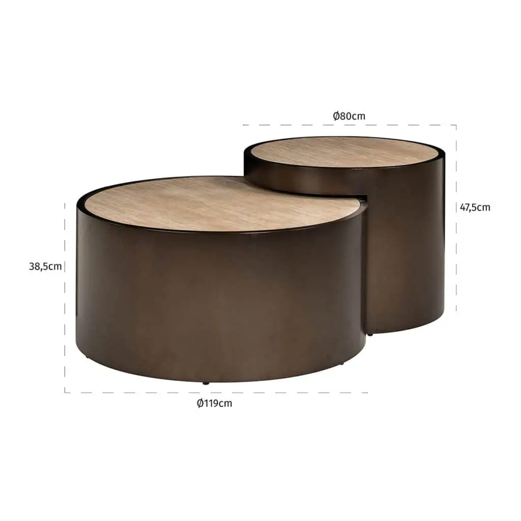 - Salontafel Ronson set van 2 (Beige)