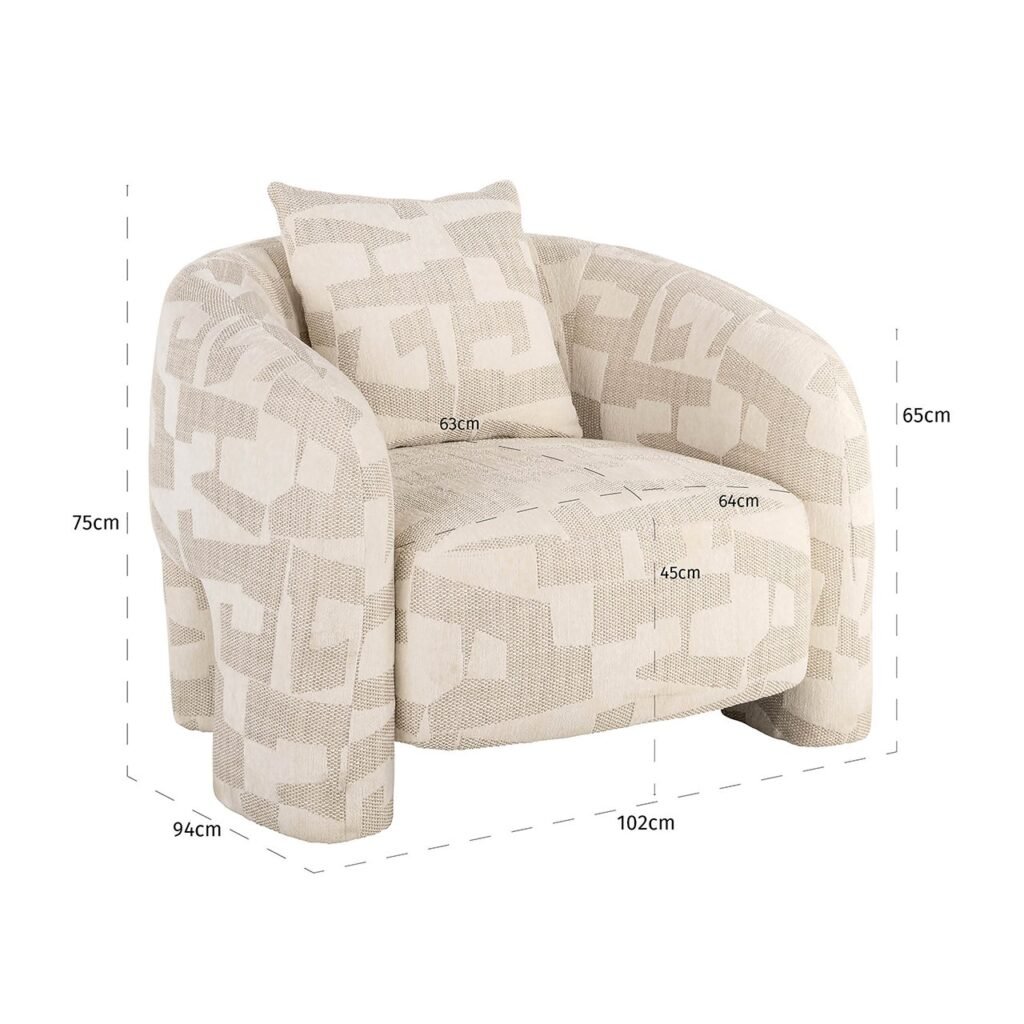 - Lounge fauteuil Tuscany beige graffic (Beige graffic)