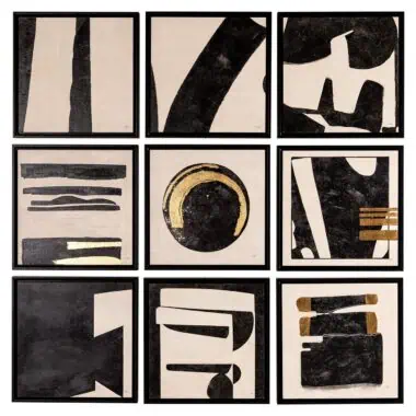 - Wall art Gabri set van 9 (Black/white)