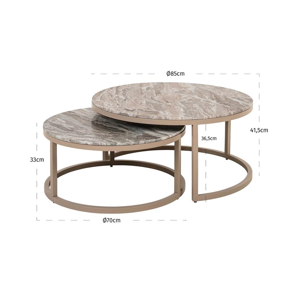 - Couchtisch Fairfax 2er-Set (Stone)