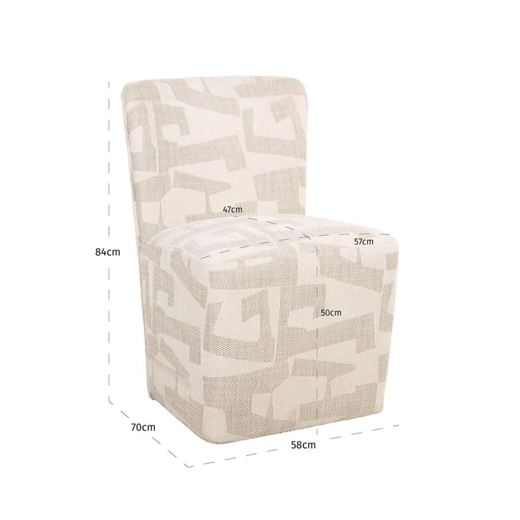 - Stoel Lorain met wieltjes beige graffic (Beige graffic)