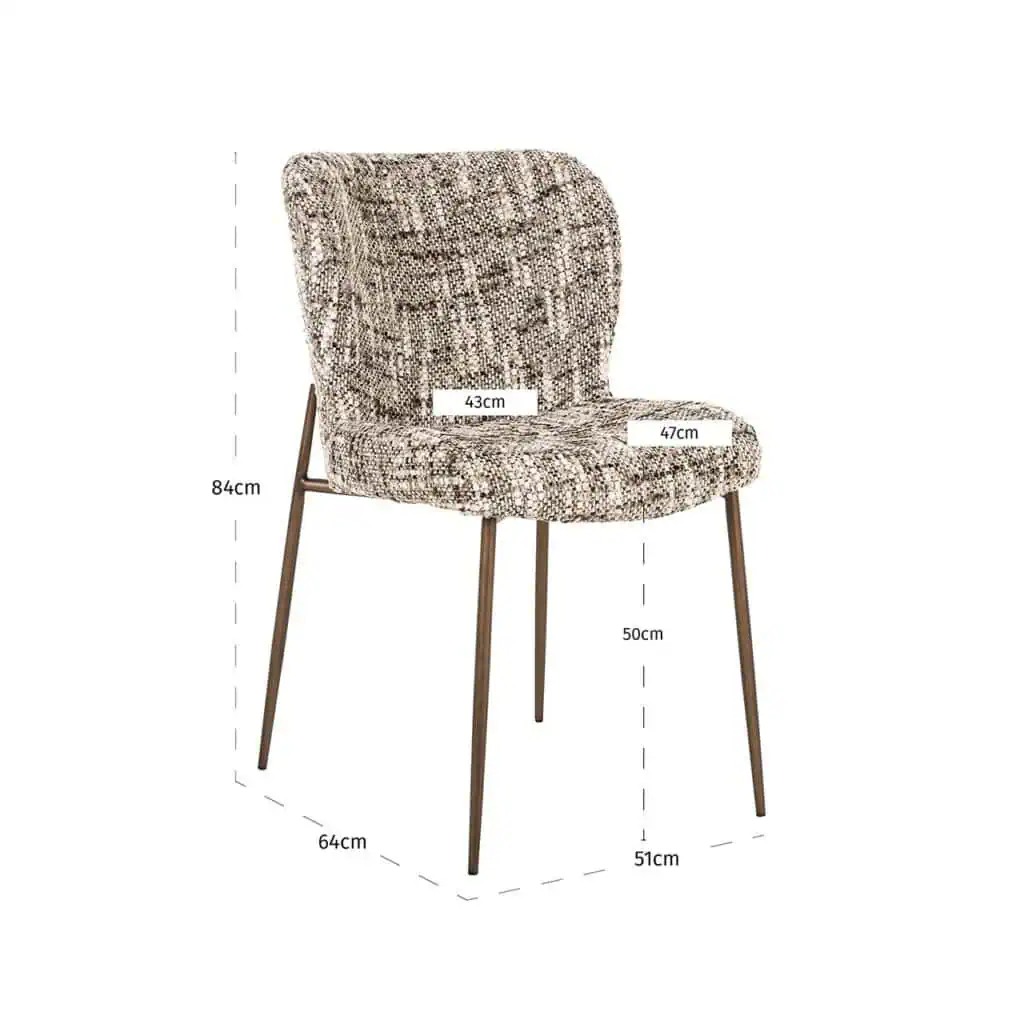 - Stoel Odarby brown omara (set van 2) (Omara 08 brown)