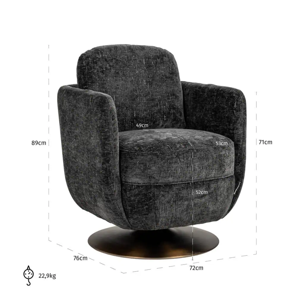 - Draaifauteuil Turner graphite island (Island graphite 66)