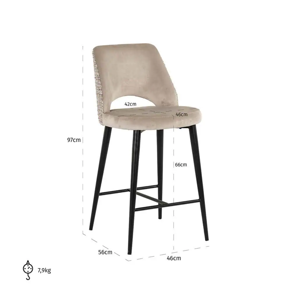 - Counterstoel Tabitha trendy nature / quartz khak1 fire ret (Be Trendy 01 Nature)