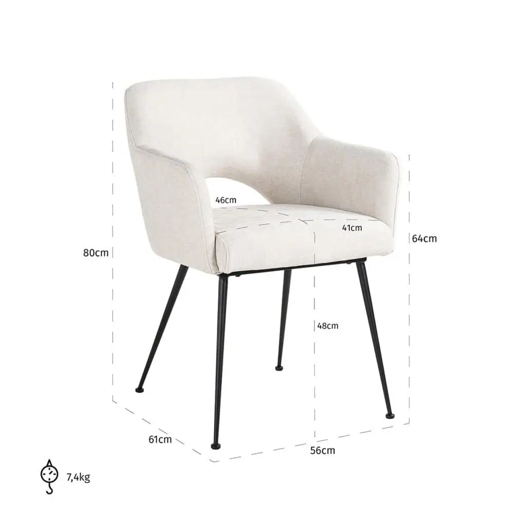 - Stoel Jenthe nature giulia fire retardant (FR-Giulia 01 nature)