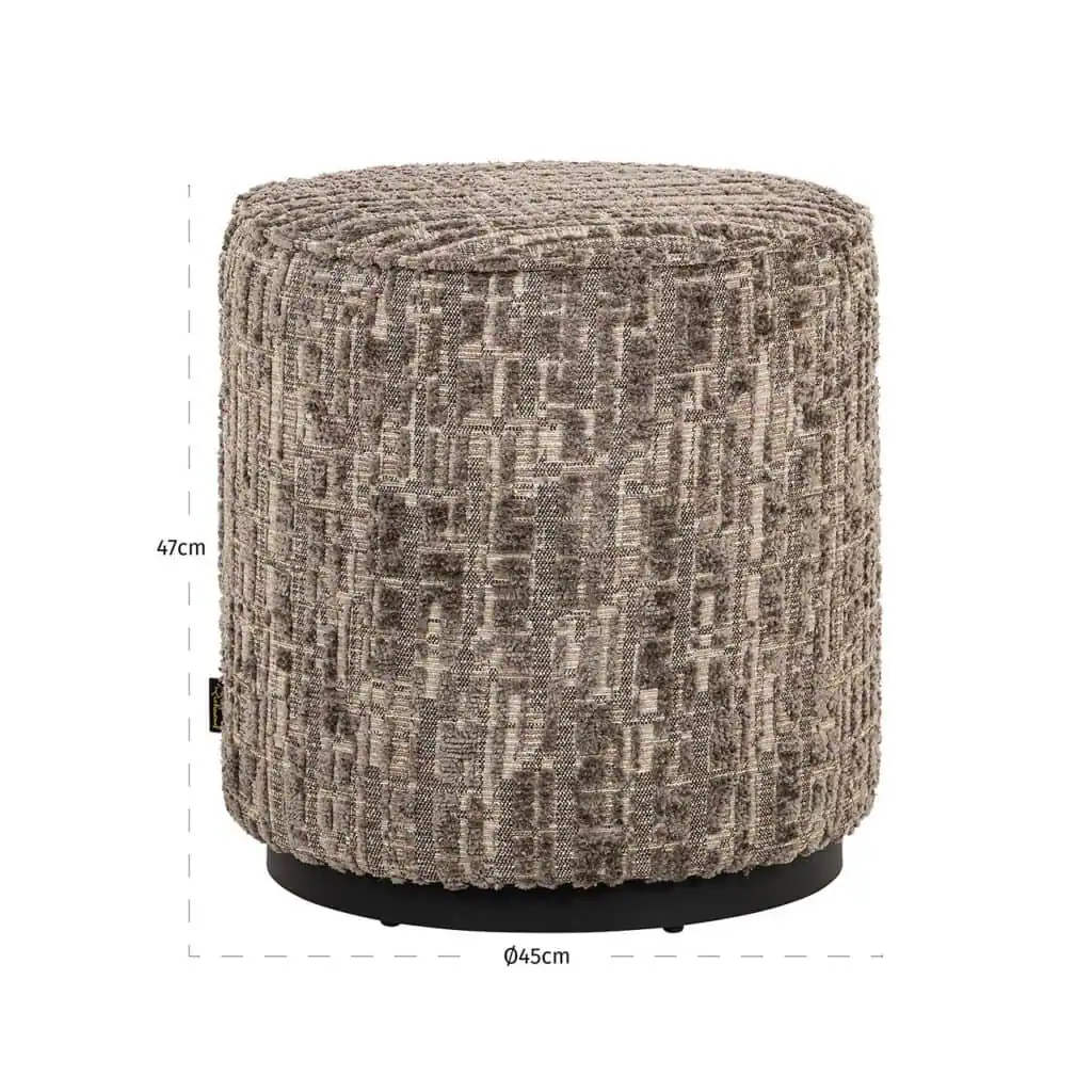 - Poef Lexie 45Ø grey dalia (Dalia 45 Greige)