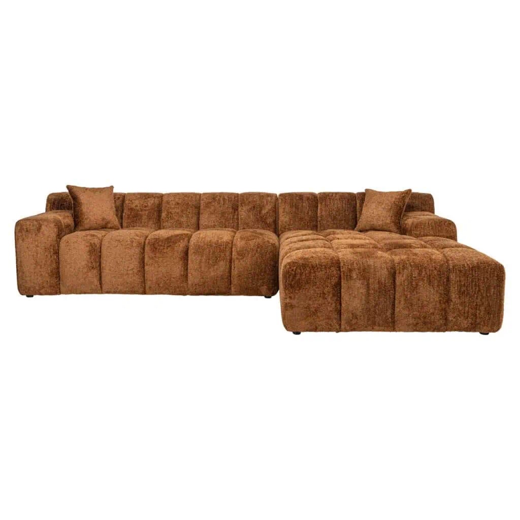 - Sofa Cube 3-zits + lounge rechts (Be Lovely 603 Cinnamon)