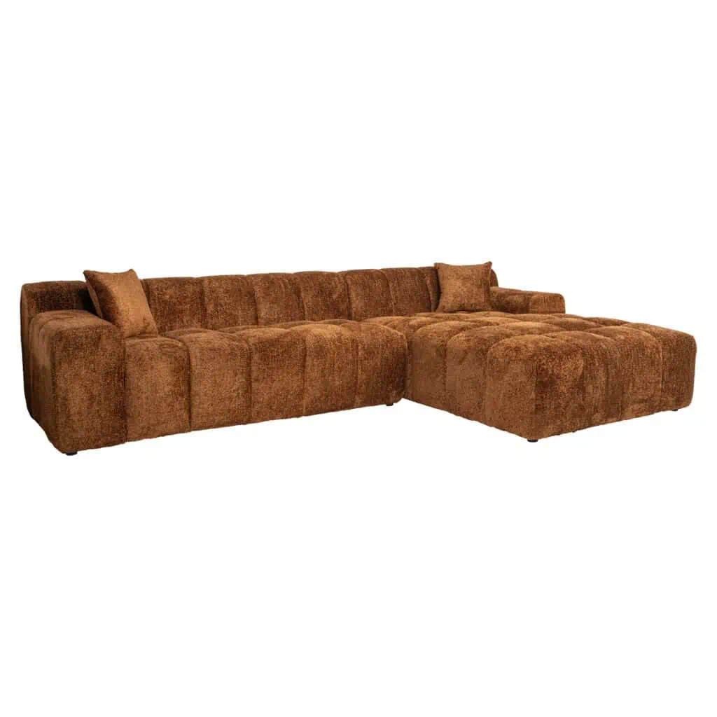 - Sofa Cube 3-zits + lounge rechts (Be Lovely 603 Cinnamon)