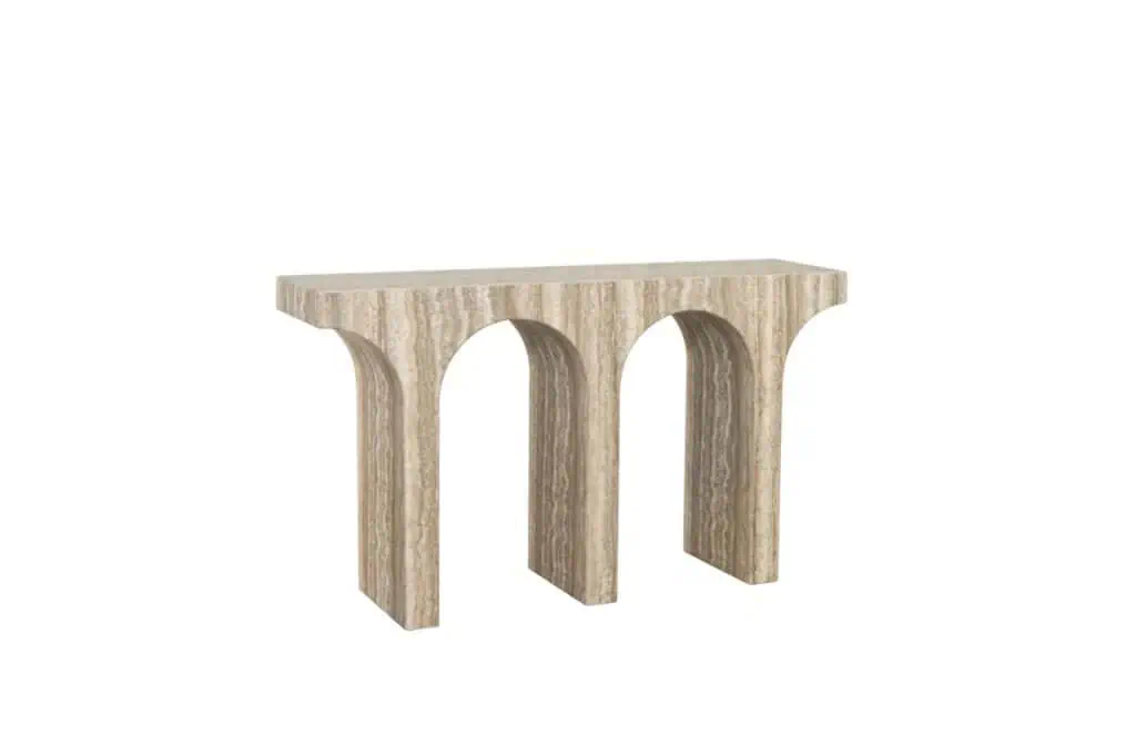 - Console Dulce grey faux travertine