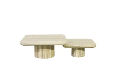 - Salontafel Denizly grey faux travertine  (Set of 2)