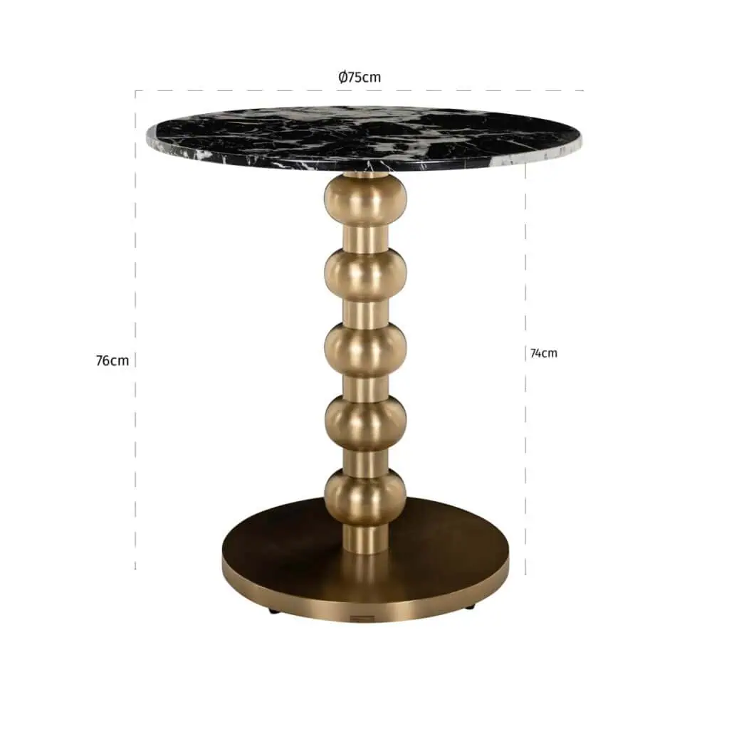 - Bistrotafel Witlox black/gold 75Ø
