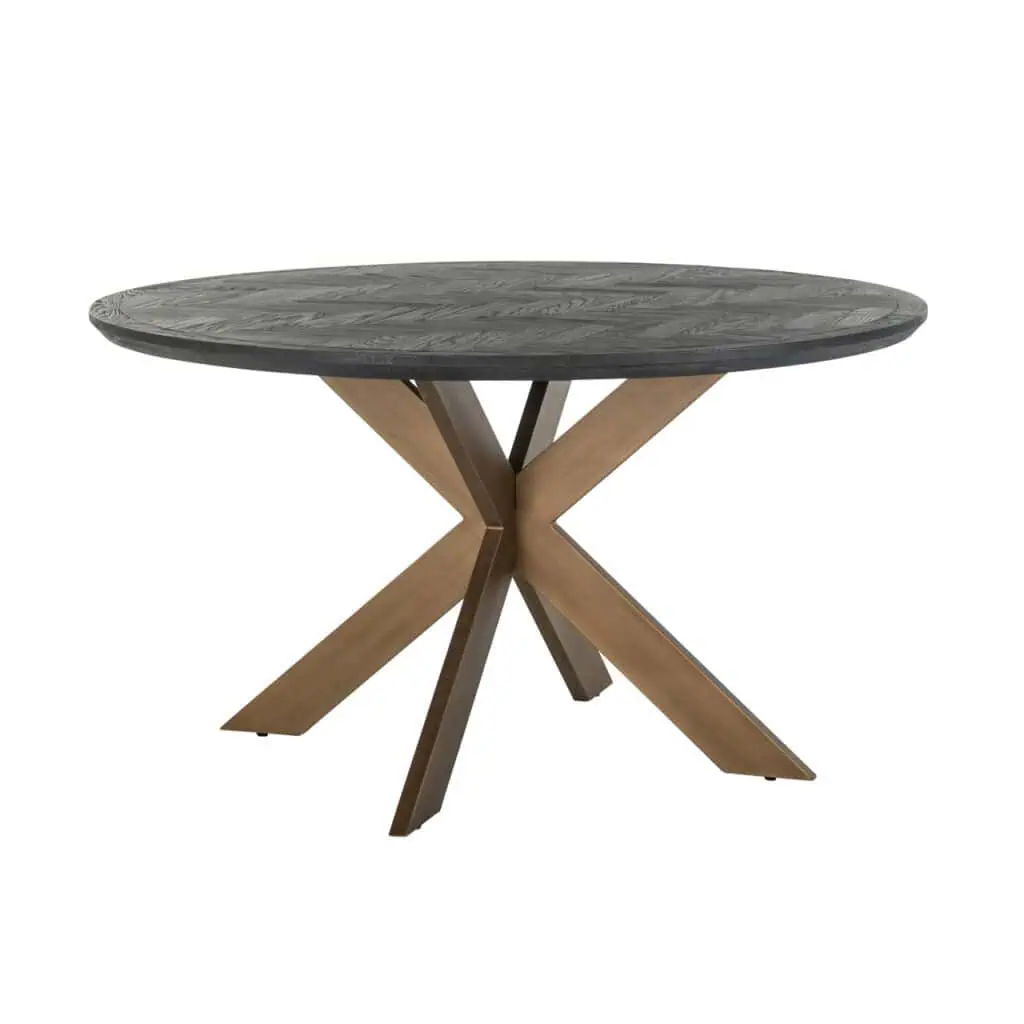 - Eettafel Blackbone Brass black rustic 140Ø