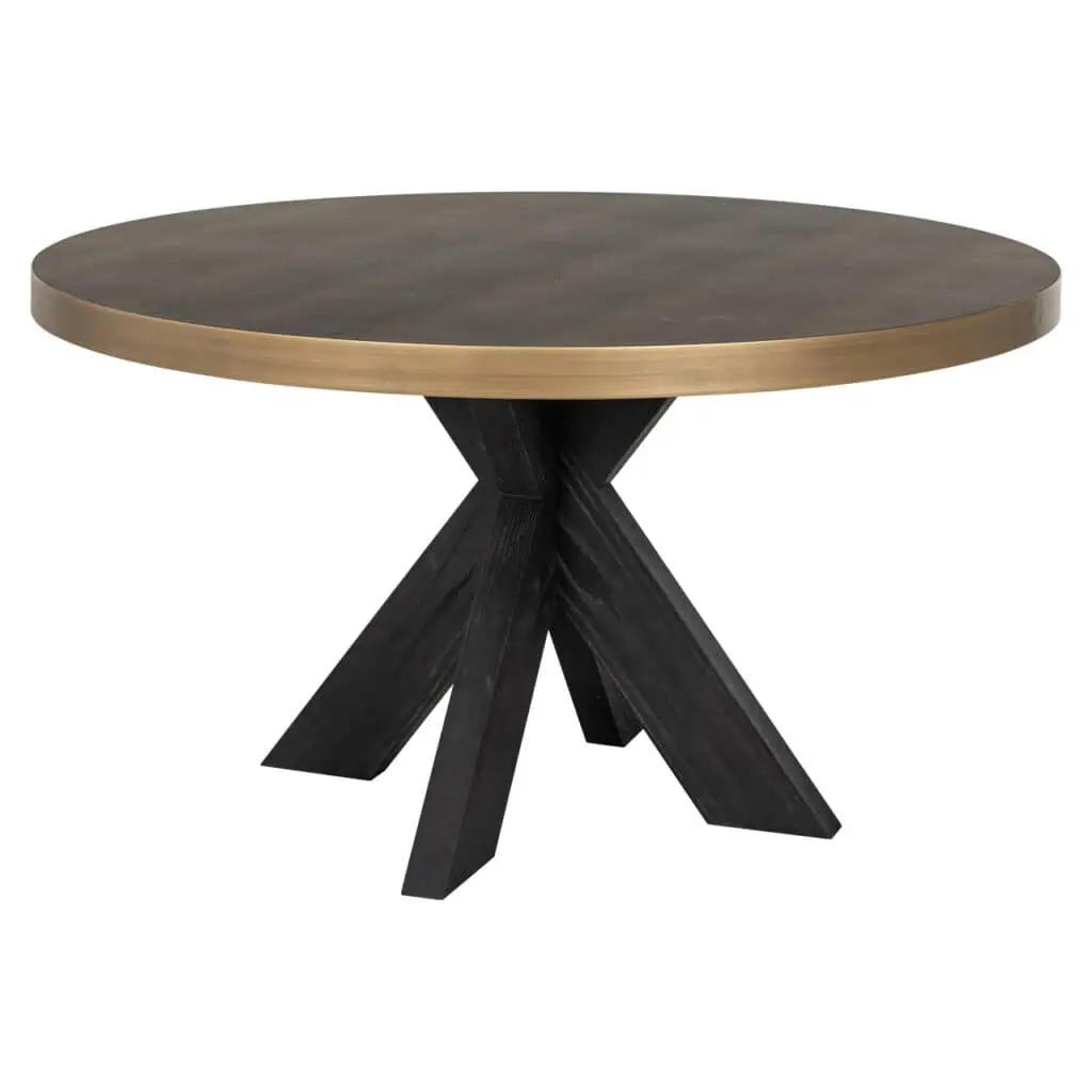 - Eettafel Bloomville black/gold incl. glass top 140Ø