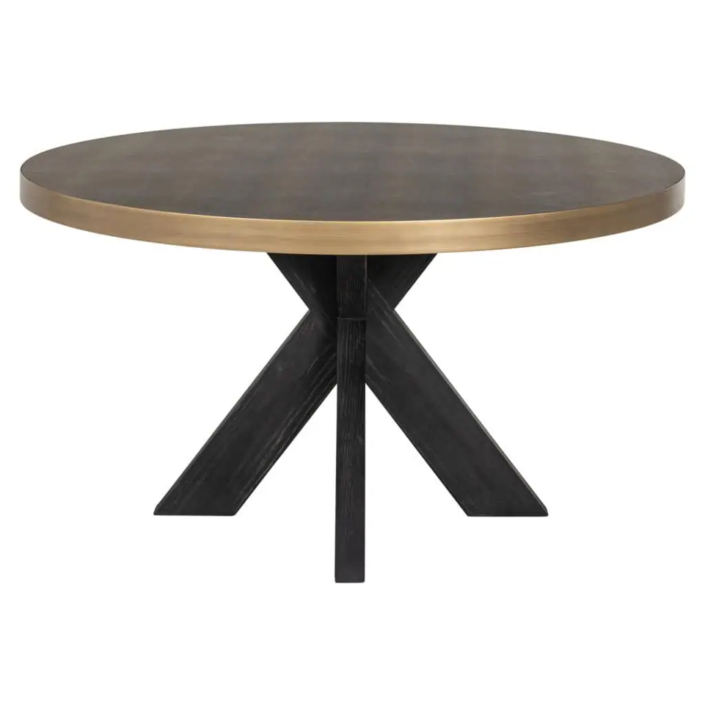 - Eettafel Bloomville black/gold incl. glass top 140Ø