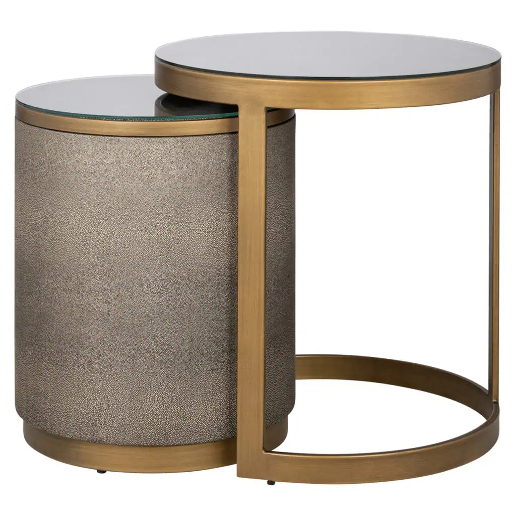 - Bijzettafel Bloomville gold incl. glass (Set of 2)