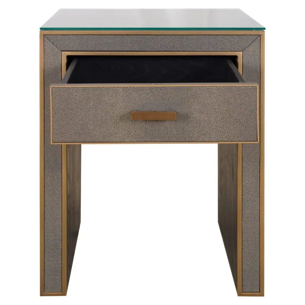 - Nachtkastje Bloomville brown incl. glass top