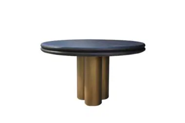 - Eettafel Macaron black rustic 130Ø
