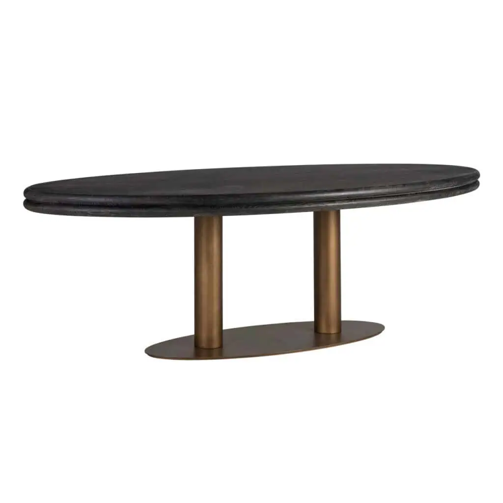 - Eettafel Macaron black rustic oval 235