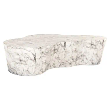 - Buiten salontafel Rockyard white marble look