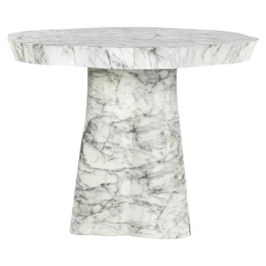 - Outdoor eettafel Rockyard white marble look 100Ø
