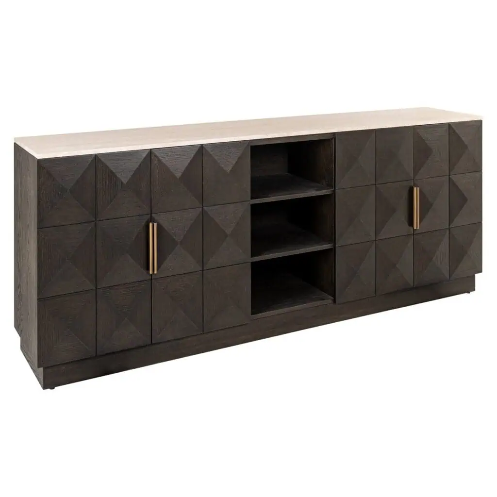 - Dressoir Claremont brown  4-doors 2-shelves