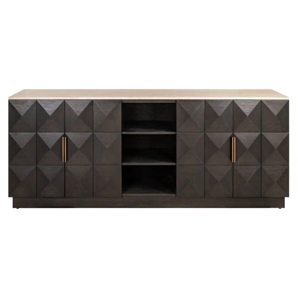 - Dressoir Claremont brown  4-doors 2-shelves