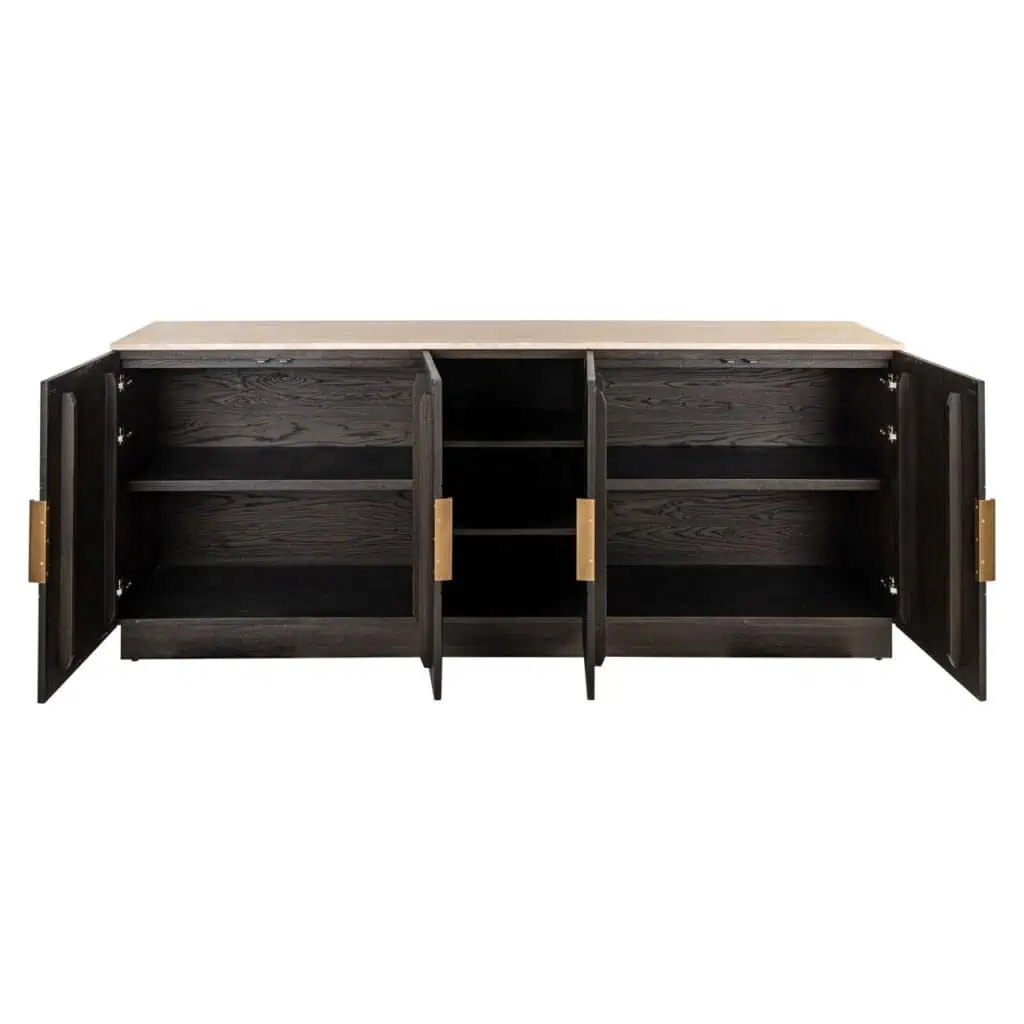 - Dressoir Claremont brown  4-doors 2-shelves