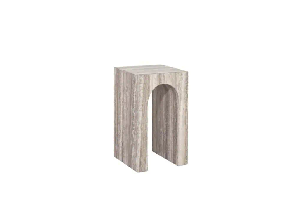 - Bijzettafel Dulce grey faux travertine