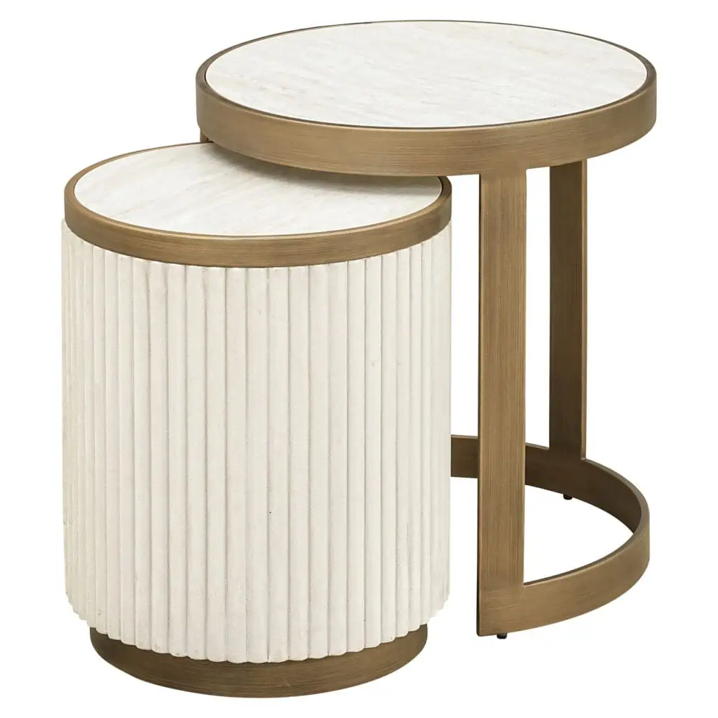 - Bijzettafel Tivoli white (Set of 2)