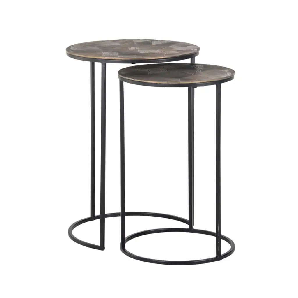 - Bijzettafel Tulum brushed gold (Set of 2)