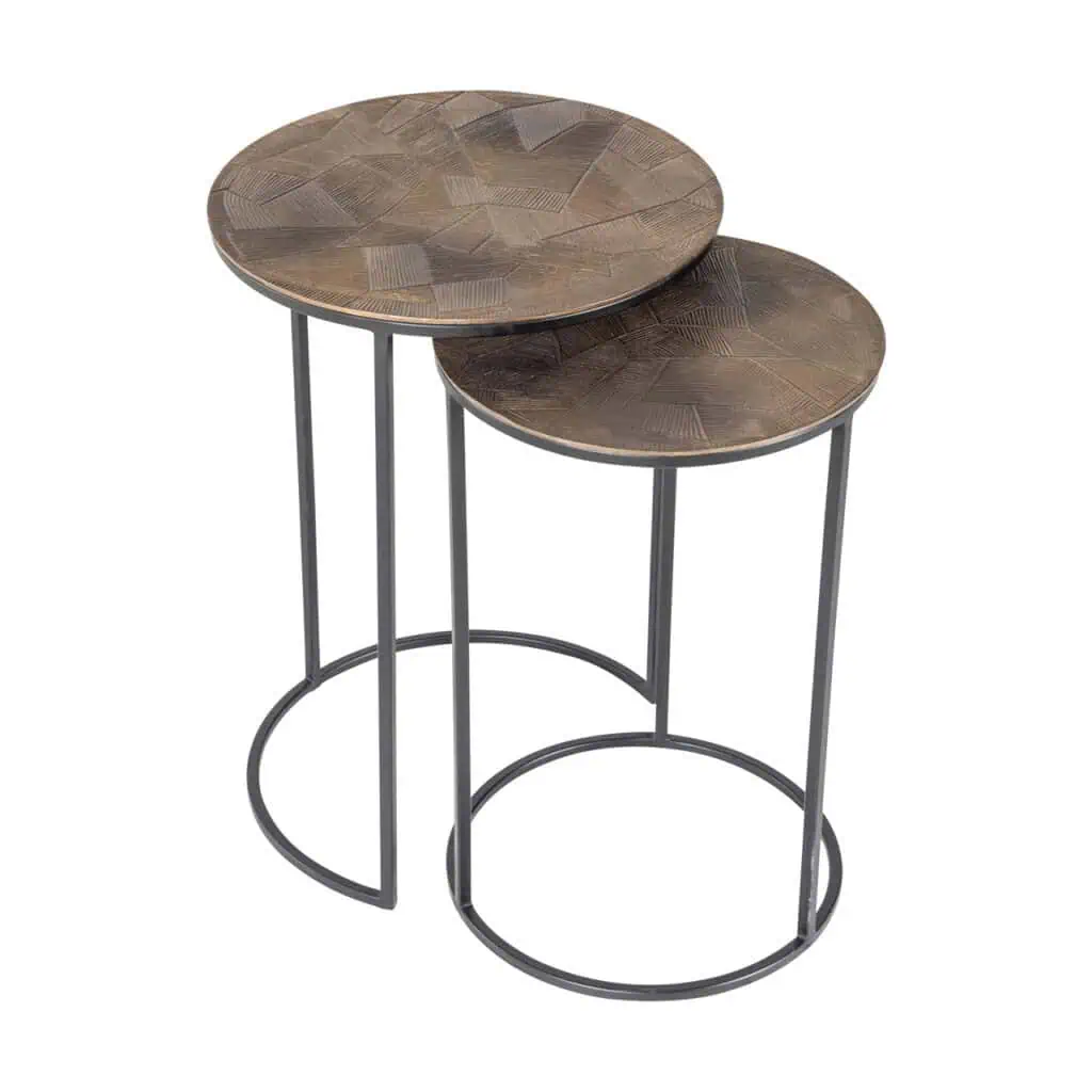 - Bijzettafel Tulum brushed gold (Set of 2)