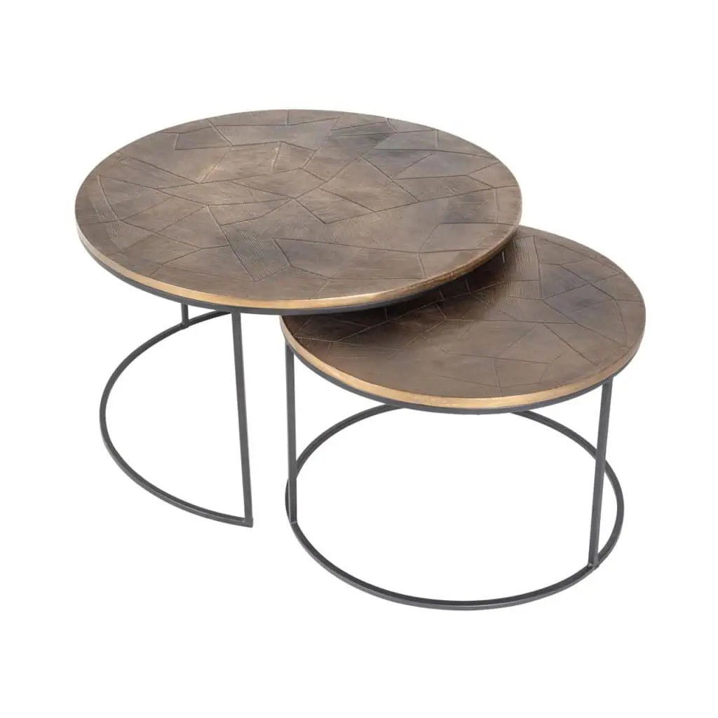 - Salontafel Tulum brushed gold (Set of 2)