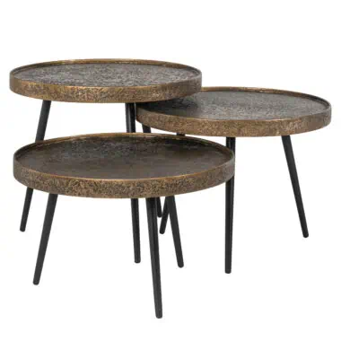 - Salontafel Luton black/gold (Set of 3)