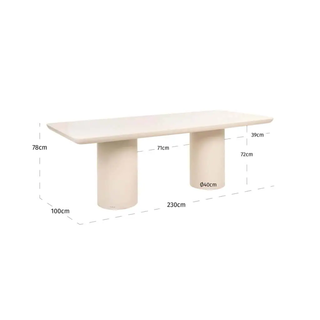 - Outdoor eettafel Urban Bloom sandstone 230