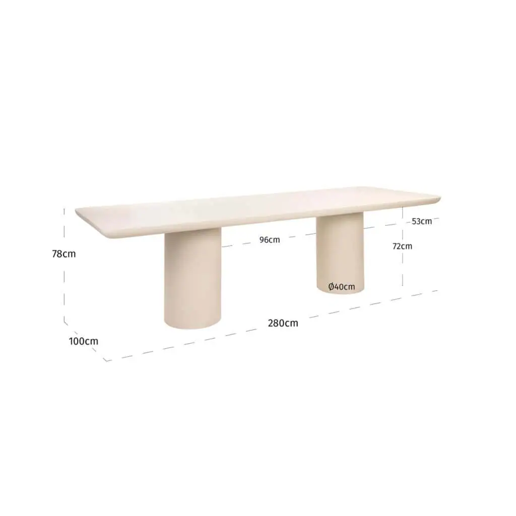 - Outdoor eettafel Urban Bloom sandstone 280