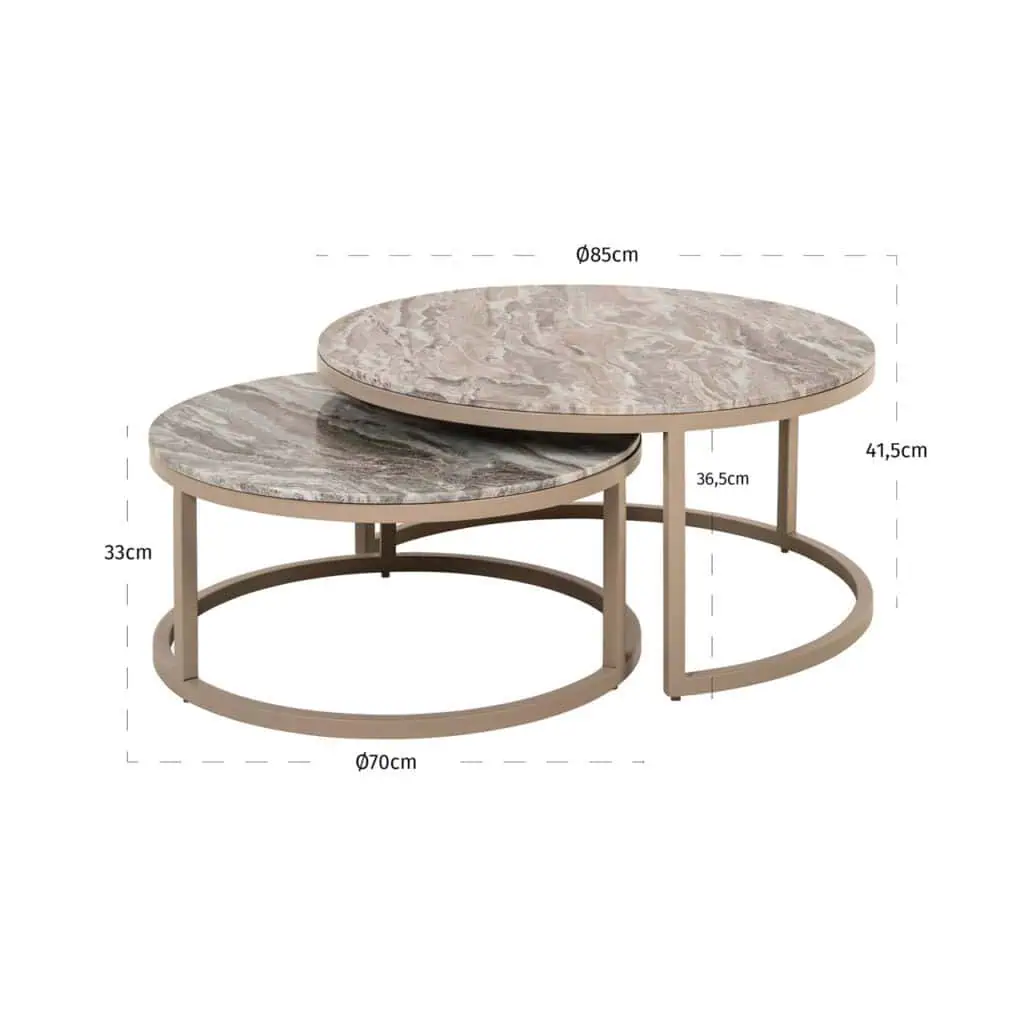 - Salontafel Fairfax stone (Set of 2)