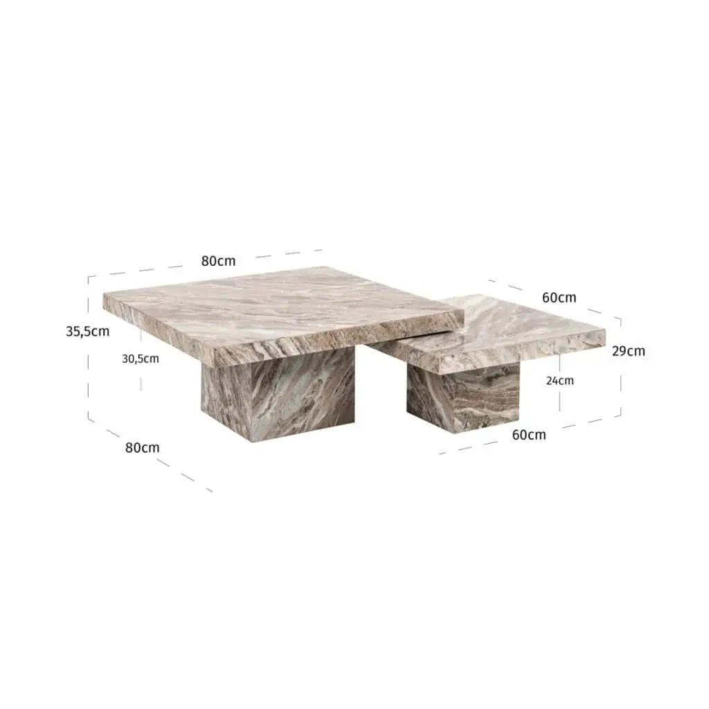 - Salontafel Rashford stone (Set of 2)