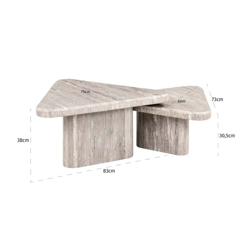 - Salontafel Dwayne sand (Set of 2)