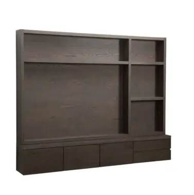 - Meuble TV Lachance brun 3 portes 2 tiroirs
