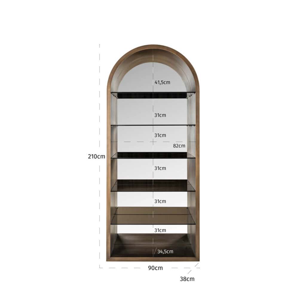 - Wandkast Bowic brushed gold