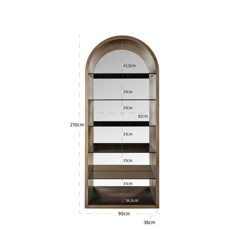- Wandkast Bowic brushed gold