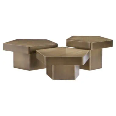 - Salontafel Hexa brushed gold (Set of 3)